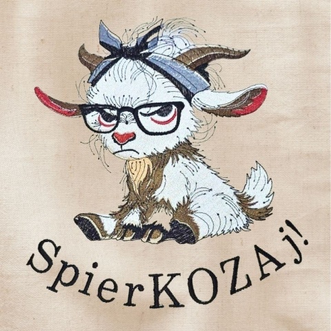 Torba bawełniana z haftem "SpierKOZAj!" - rozmiar duży - 45x35x12cm